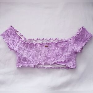 Pink Victoria Secret Womens Lilac Purple Ruched Swim Top